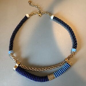 Blue and Gold Beaded Necklace